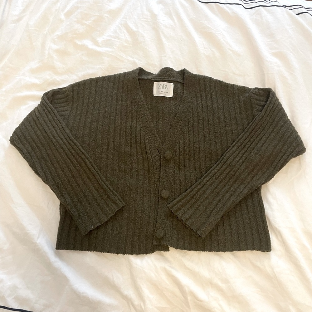 Girls Zara button carriage green